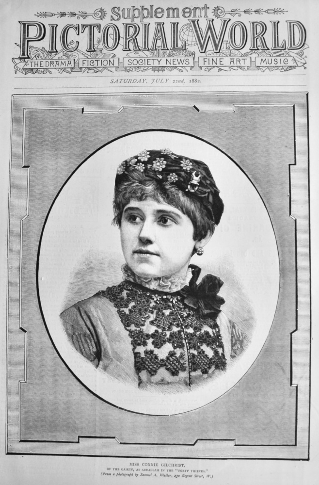 Miss Connie Gilchrist, of the Gaiety, as Abdallah in the "Forty Thieves."  1882.