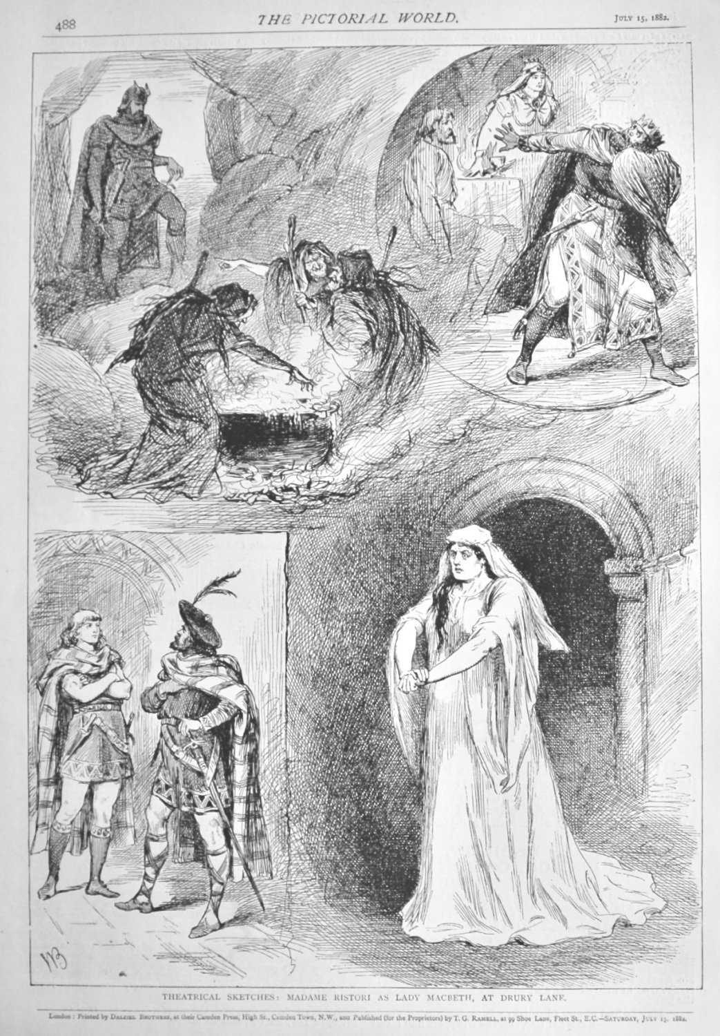 Theatrical Sketches :  Madame Ristori as Lady Macbeth, at Drury Lane.  1882