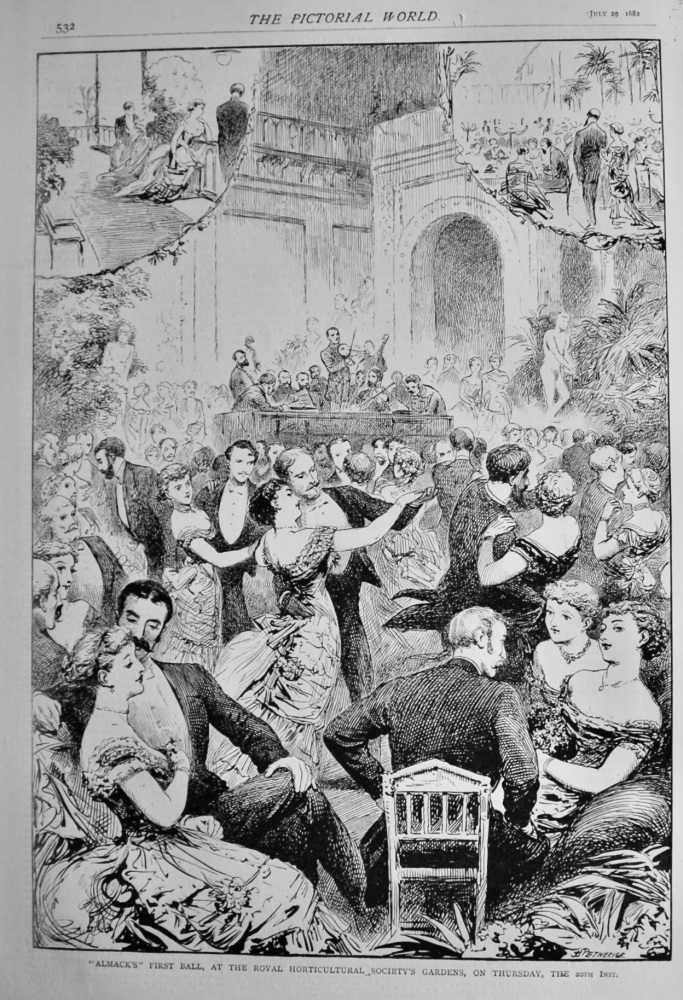 "Almack's" First Ball, at the Horticultural Society's Gardens, on Thursday, the 20th Inst.  1882.