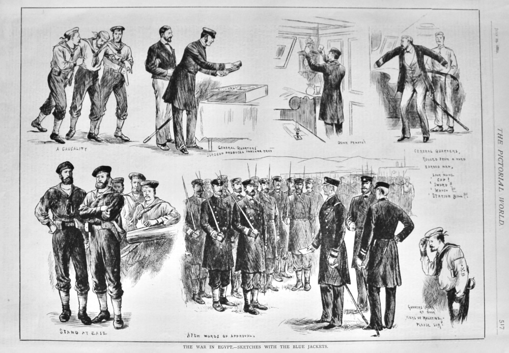 The War in Egypt.- Sketches with the Blue Jackets. 1882.