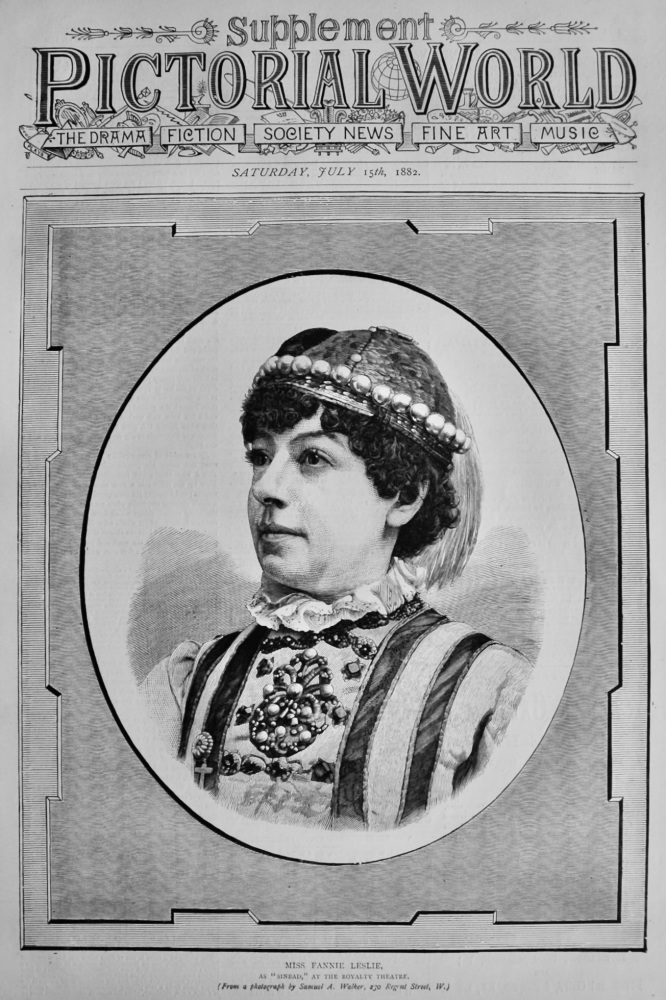 Miss Fannie Leslie, as "Sinbad," at the Royalty Theatre.  1882.