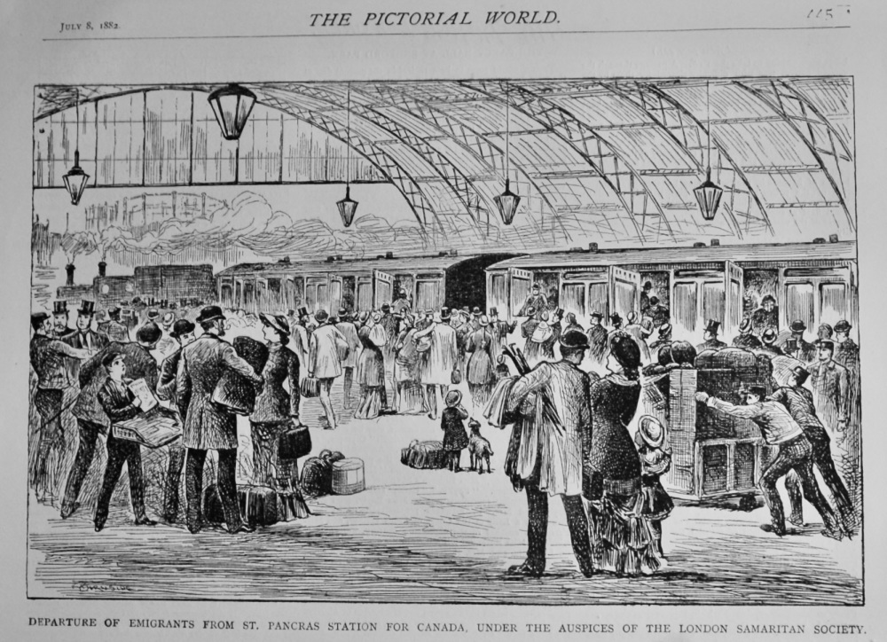 Departure of Emigrants from St. Pancras Station for Canada, under the Auspi