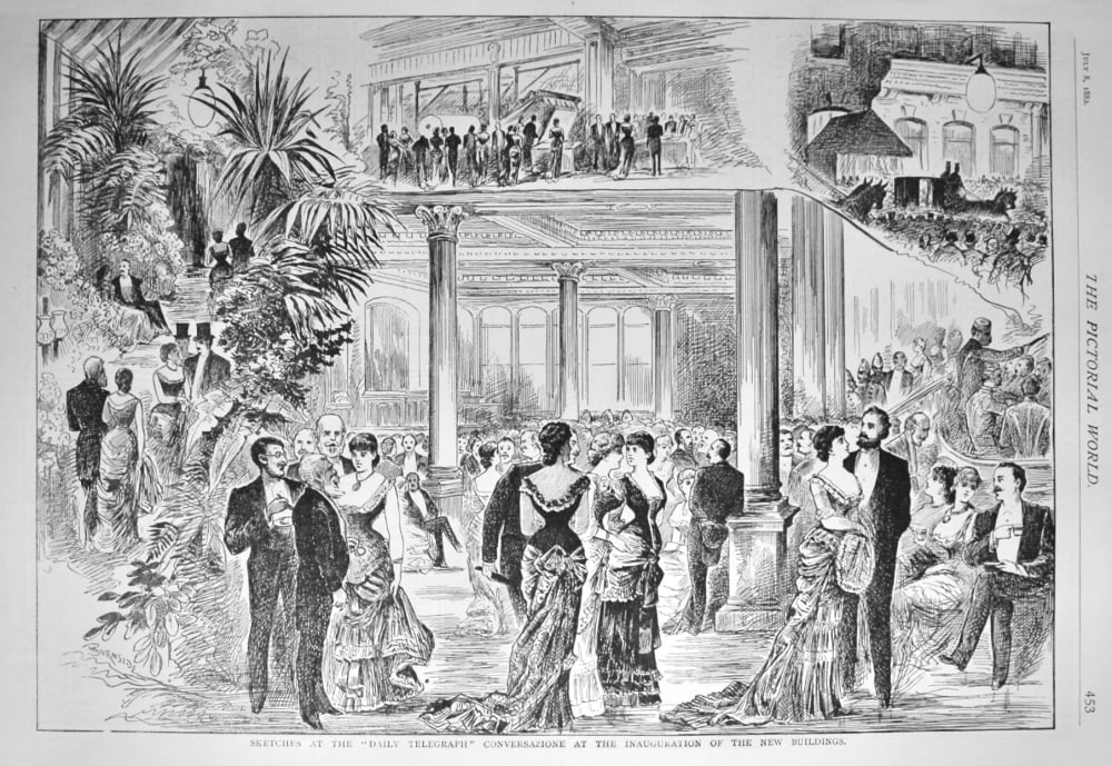 Sketches at the "Daily Telegraph" Conversazione at the Inauguration of the New Buildings.  1882.