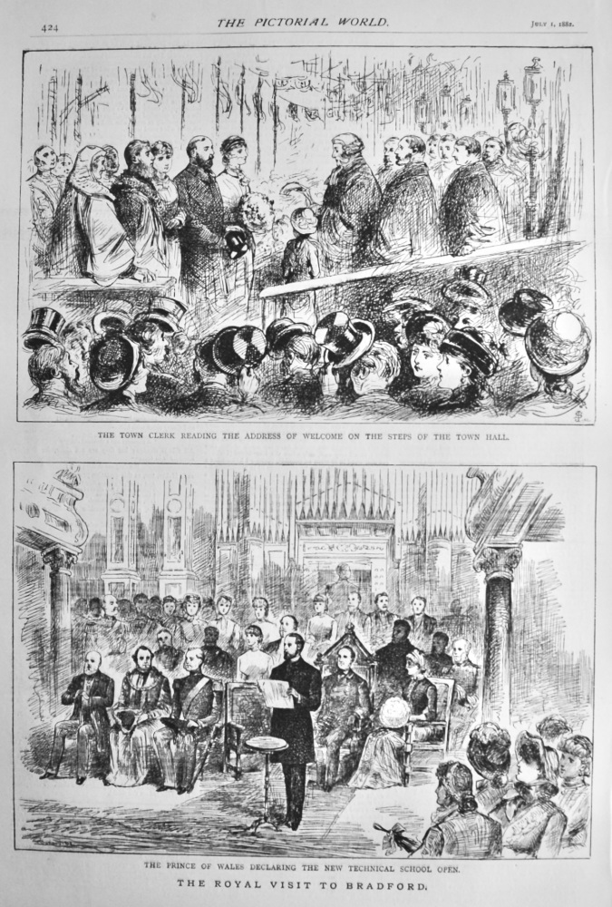 The Royal Visit to Bradford.  1882.
