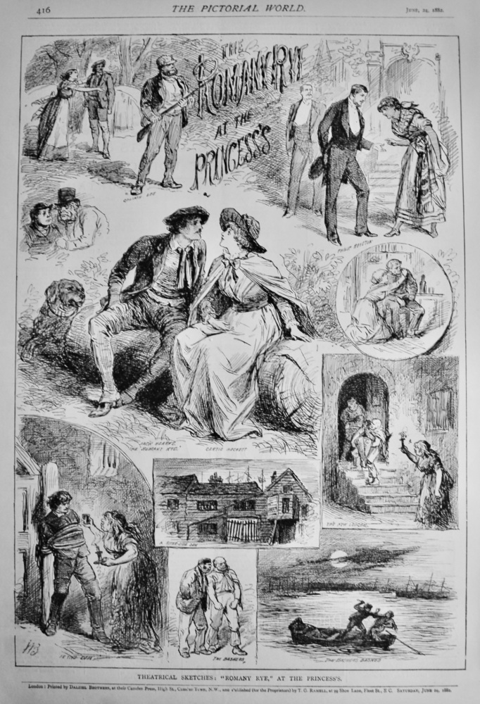 Theatrical Sketches : "Romany Rye," at the Princess's Theatre.  1882.