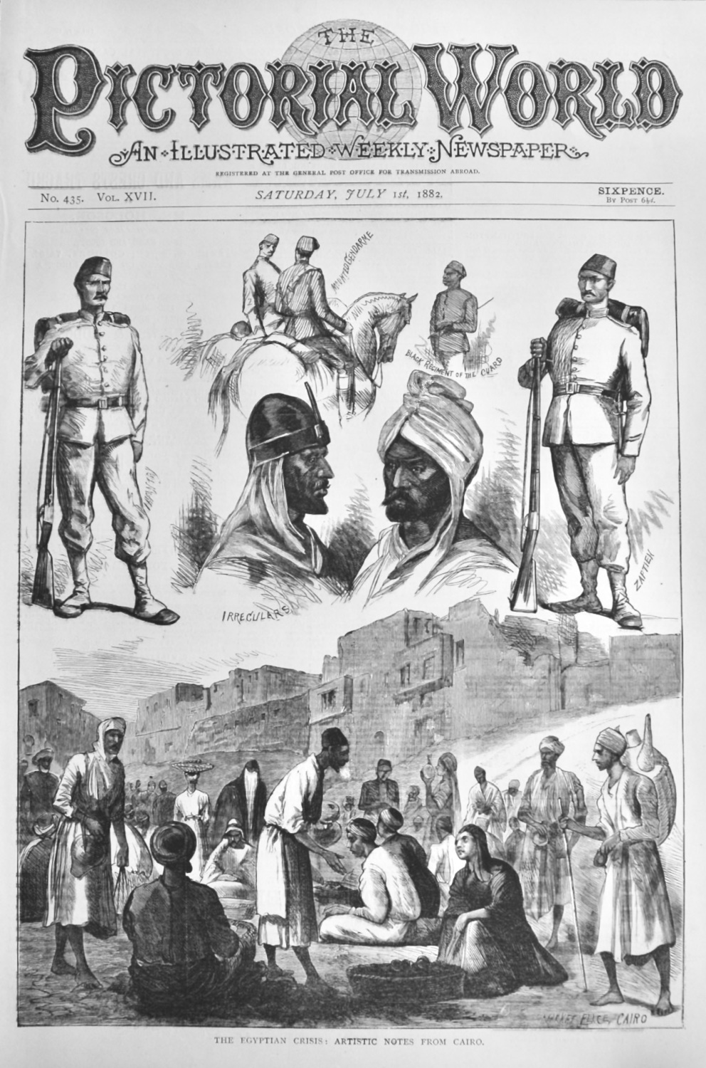 The Egyptian Crisis :  Artistic Notes from Cairo.  1882.