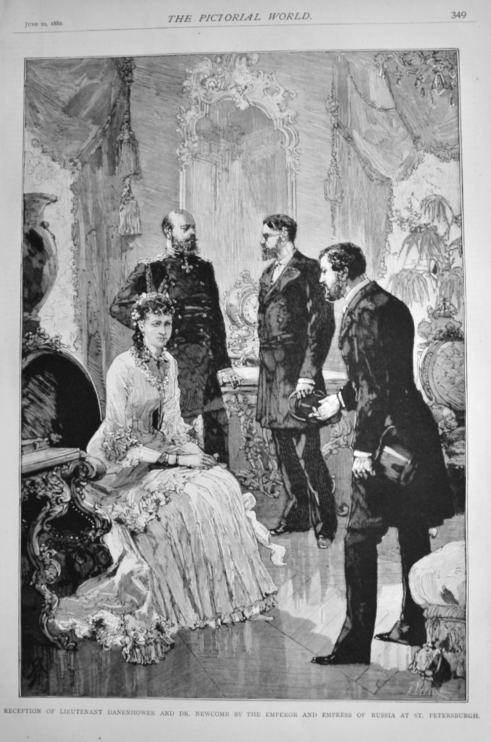 Reception of Lieutenant Danenhower and Dr. Newcomb by the Emperor and Empre
