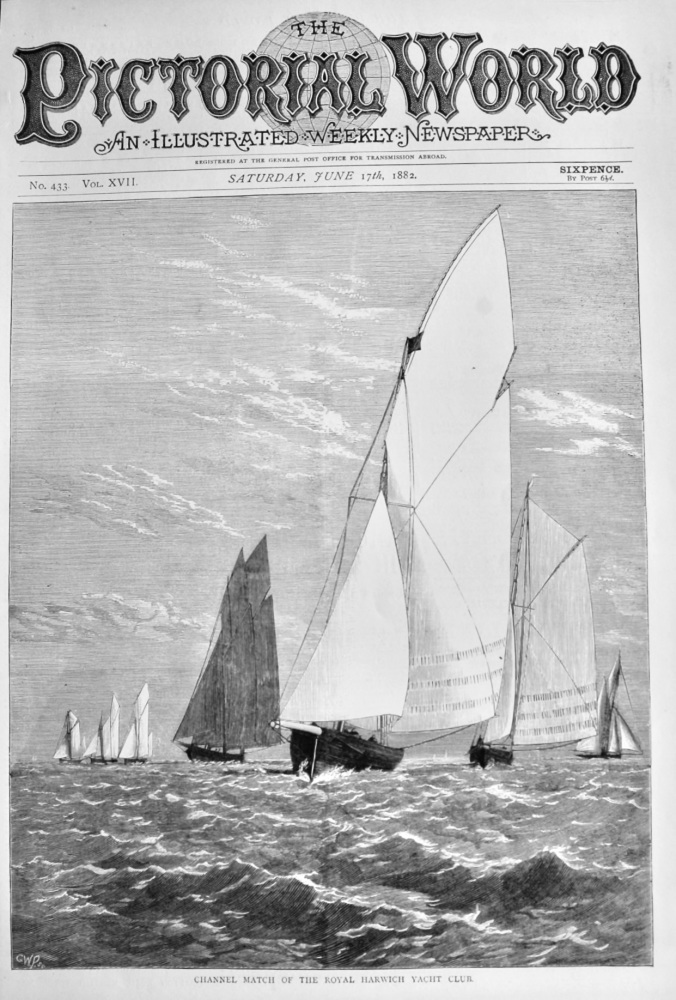 Channel Match of the Royal HarwicH Yacht Club.  1882.