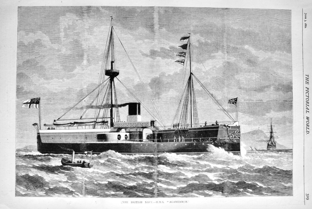 The British Navy.- H.M.S.  "Agamemnon."  1882.