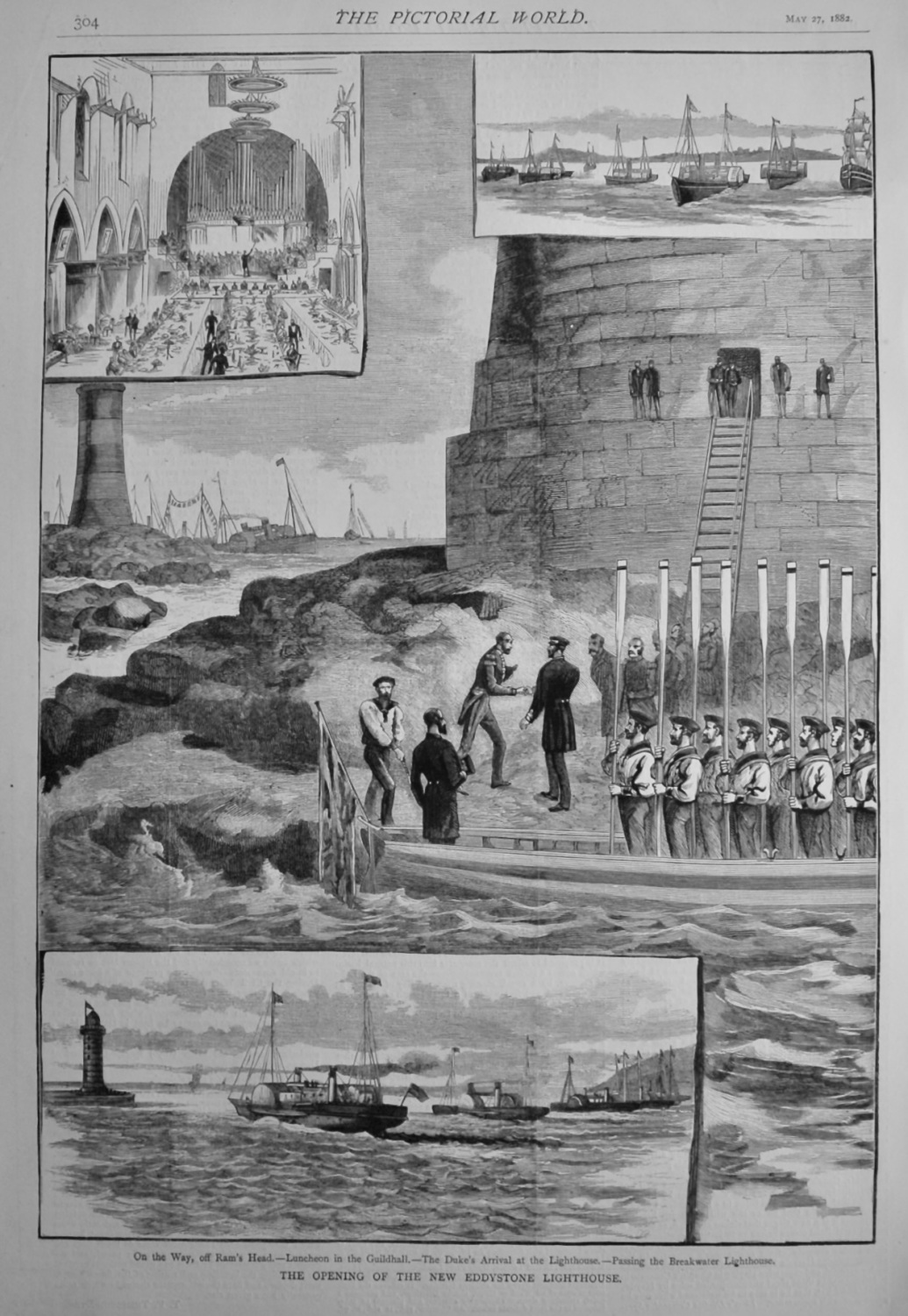 The Opening of the New Eddystone Lighthouse.  1882.