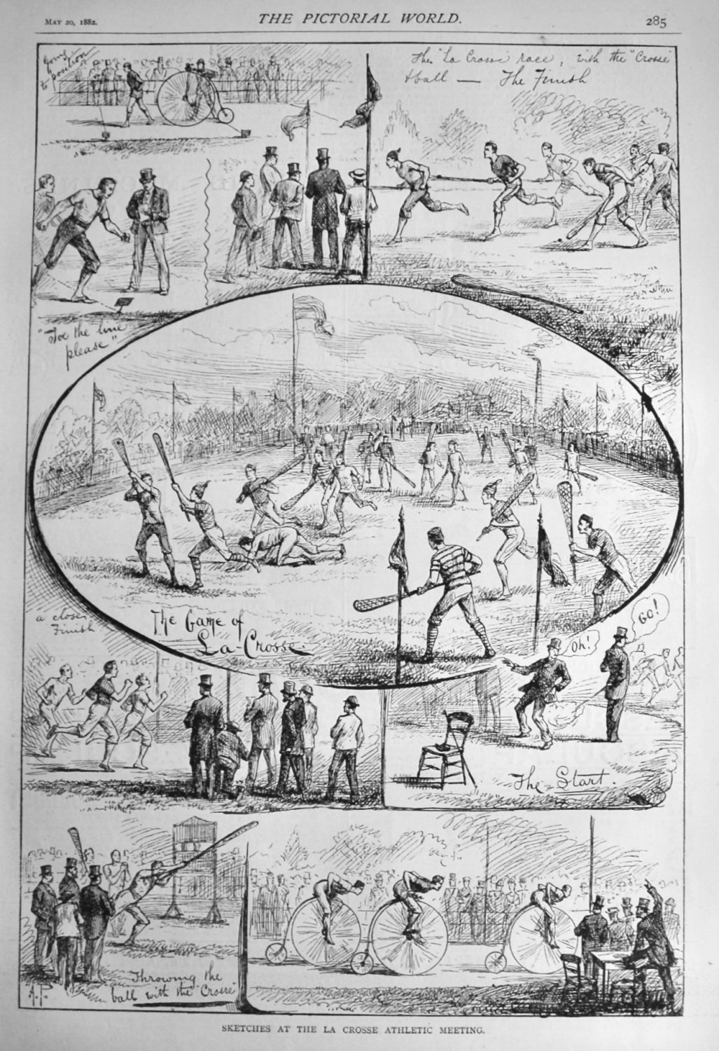 Sketches at the La Crosse Athletic Meeting.  1882.