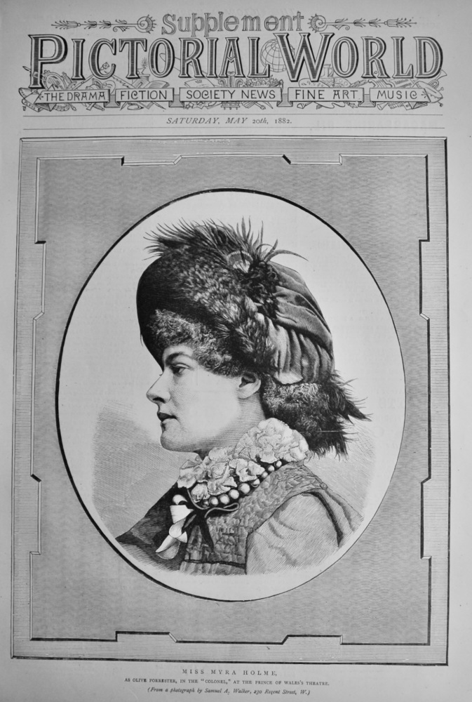 Miss Myra Holme, as Olive Forrester, in the "Colonel," at the Prince of Wales's Theatre.  1882.