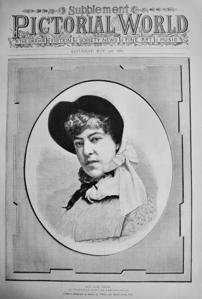 Miss Rose Saker, in "Fourteen Days" at the Criterion.  1882.