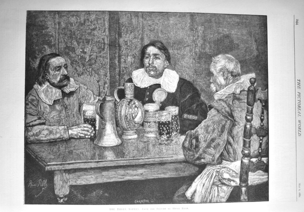 The Three Topers.- From a Picture by Henri Pille.  1882.