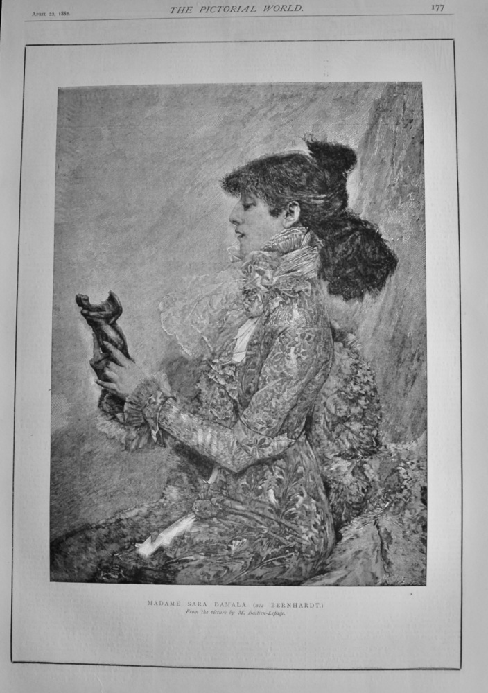 Madame Sara Damala (nee Bernhardt.) 1882.