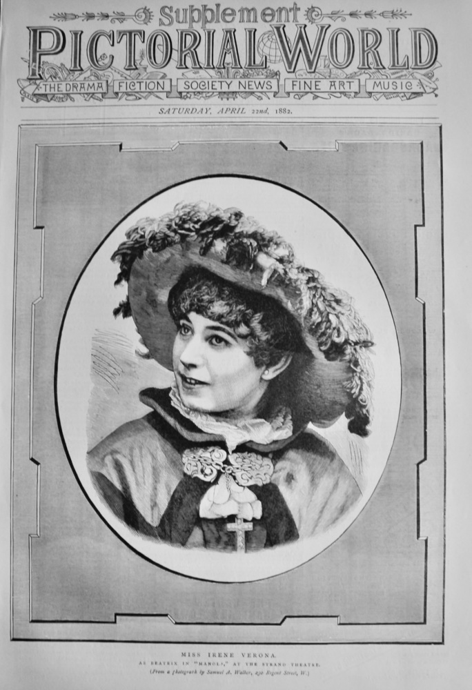 Miss Irene Verona.  As Beatrix in "Manola," at the Strand Theatre. 1882.