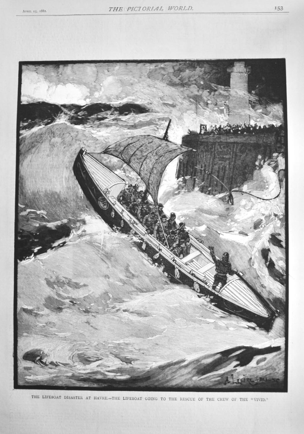 The Lifeboat Disaster at Havre.- The Lifeboat going to the Rescue of the Cr
