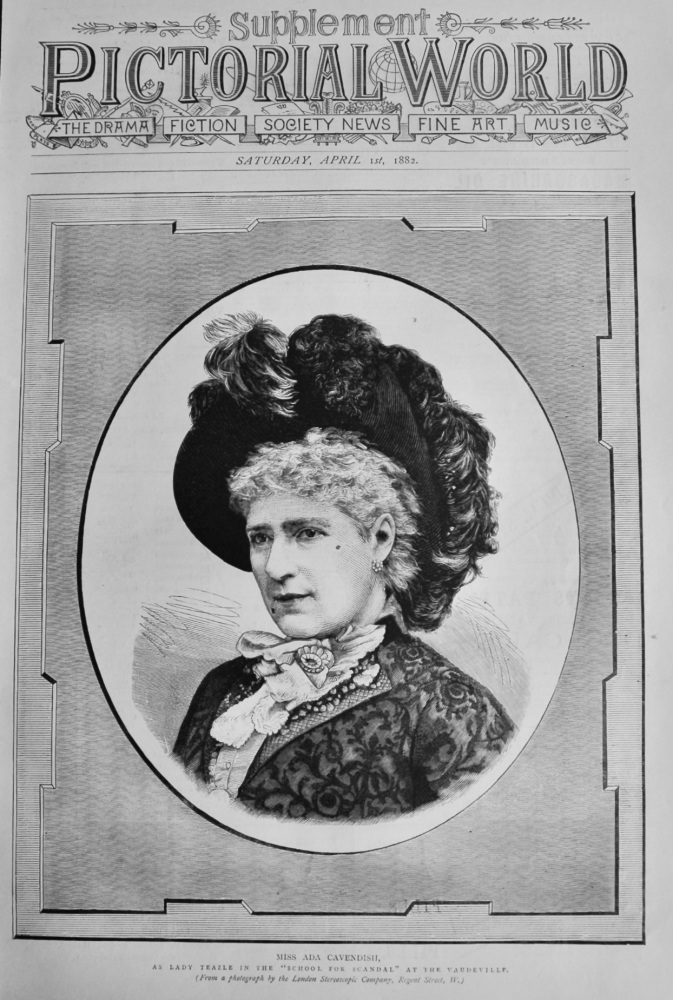 Miss  Ada Cavendish, as Lady Teasel in the "School for Scandal," at the Vaudeville.  1882.