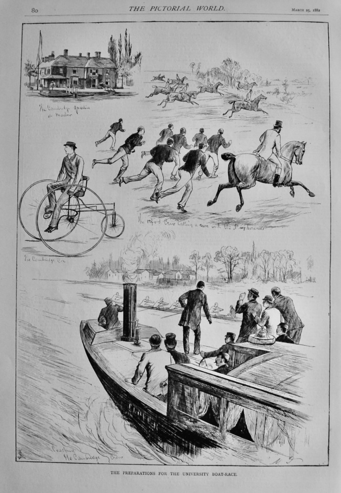 The Preparations for the University Boat-Race. 1882.