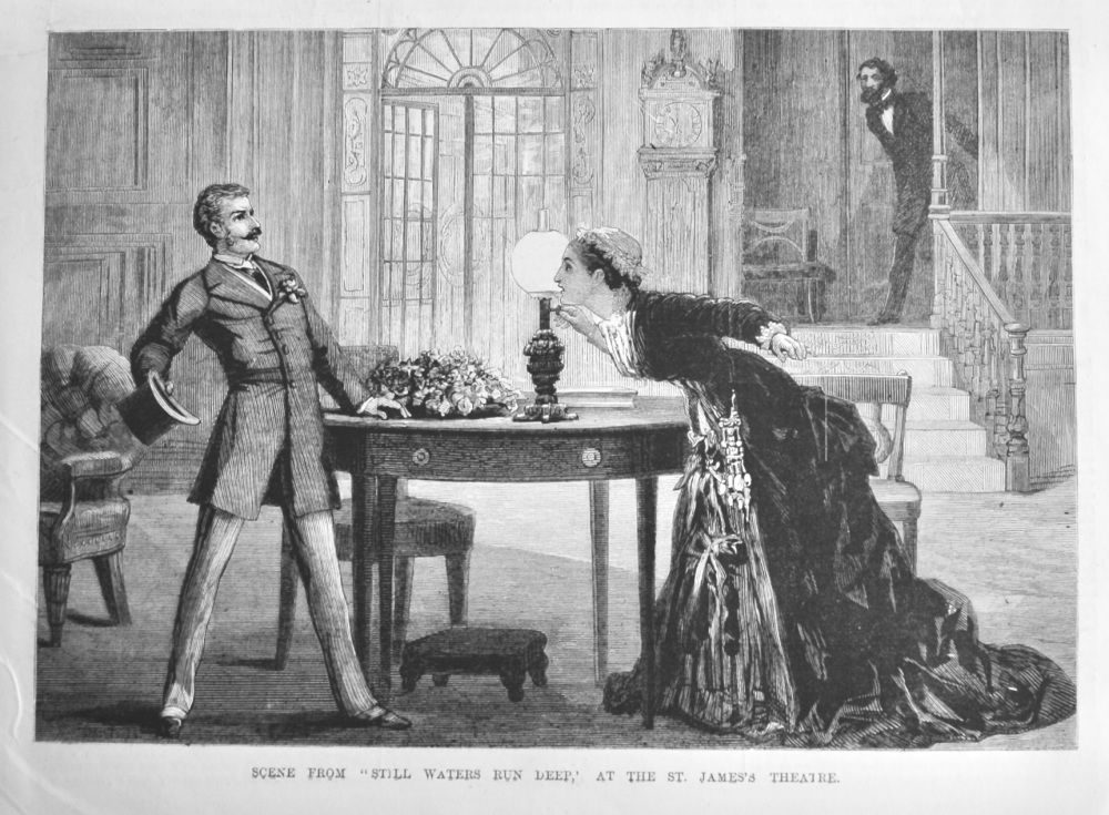 Scene from "Still Waters Run Deep," at the St. James's Theatre.  1880.