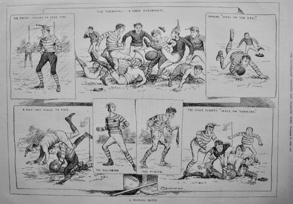 A Football Match.  (Rugby)  1880.