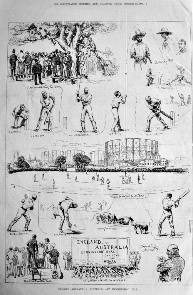 Cricket.- England v. Australia.- At Kennington Oval.  1880.
