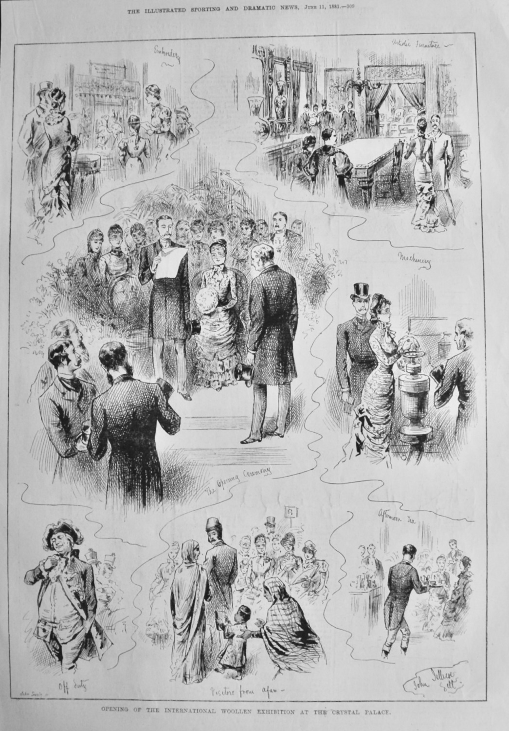 Opening of the International Woollen Exhibition at the Crystal Palace. 1881