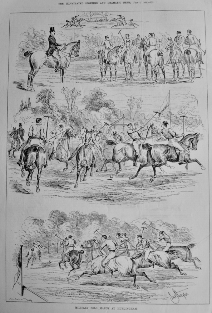 Military Polo Match at Hurlingham.  1881.