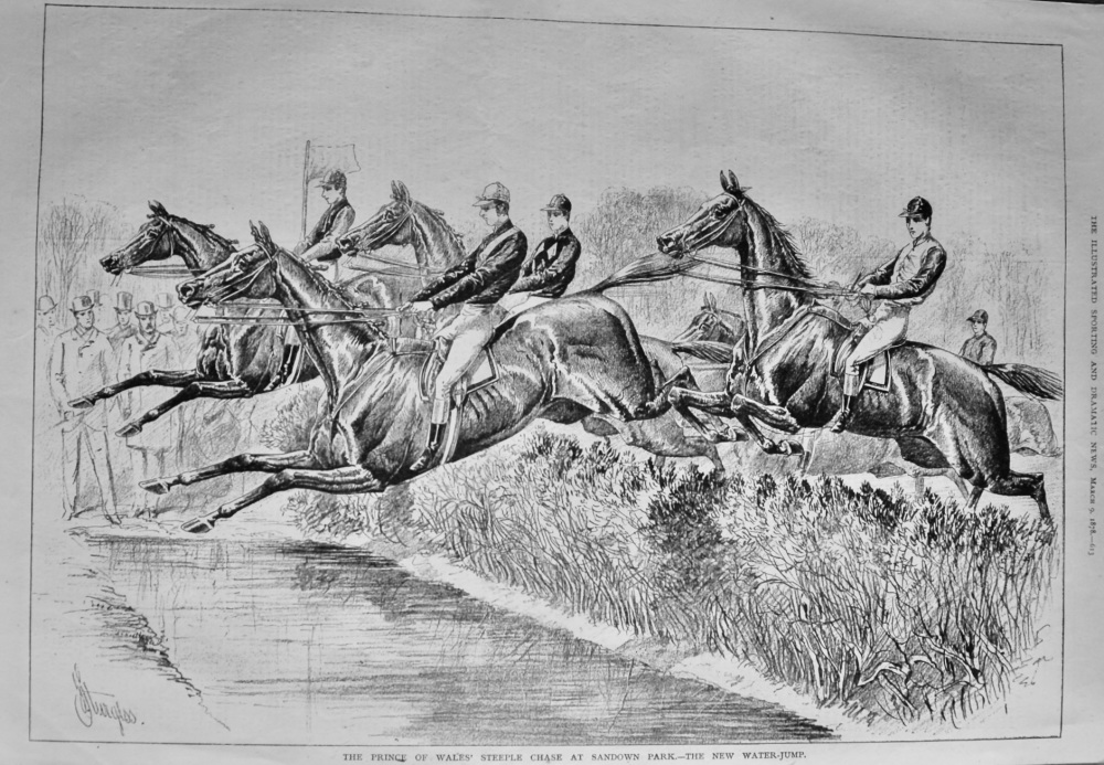 The Prince of  Wales' Steeple Chase at Sandown Park.- The New Water-Jump.  1878.