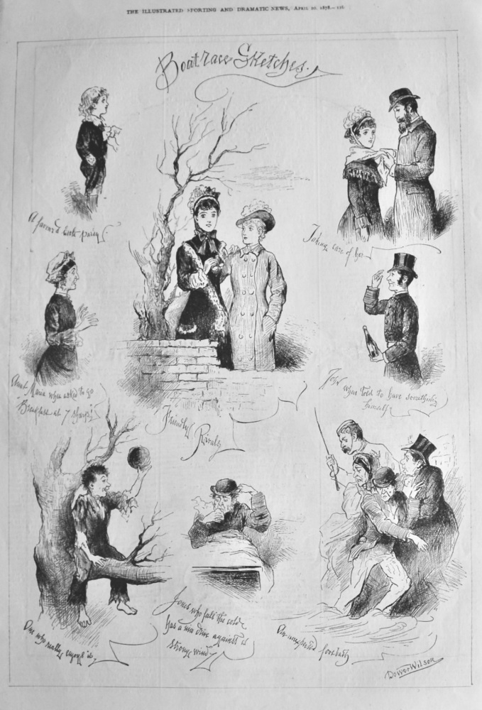 Boat race Sketches.  1878.