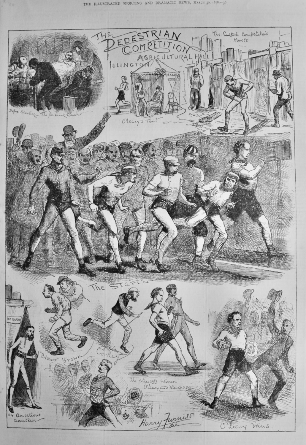 The Pedestrian Competition, Agricultural Hall, Islington.  1878.