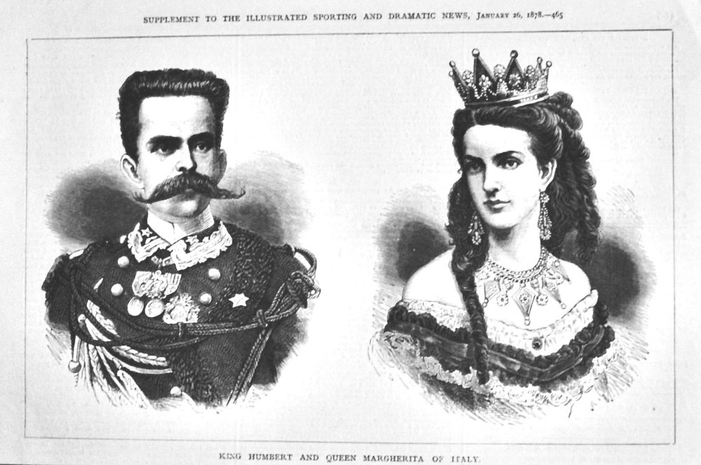 King Humbert and Queen Margherita of Italy.  1878.