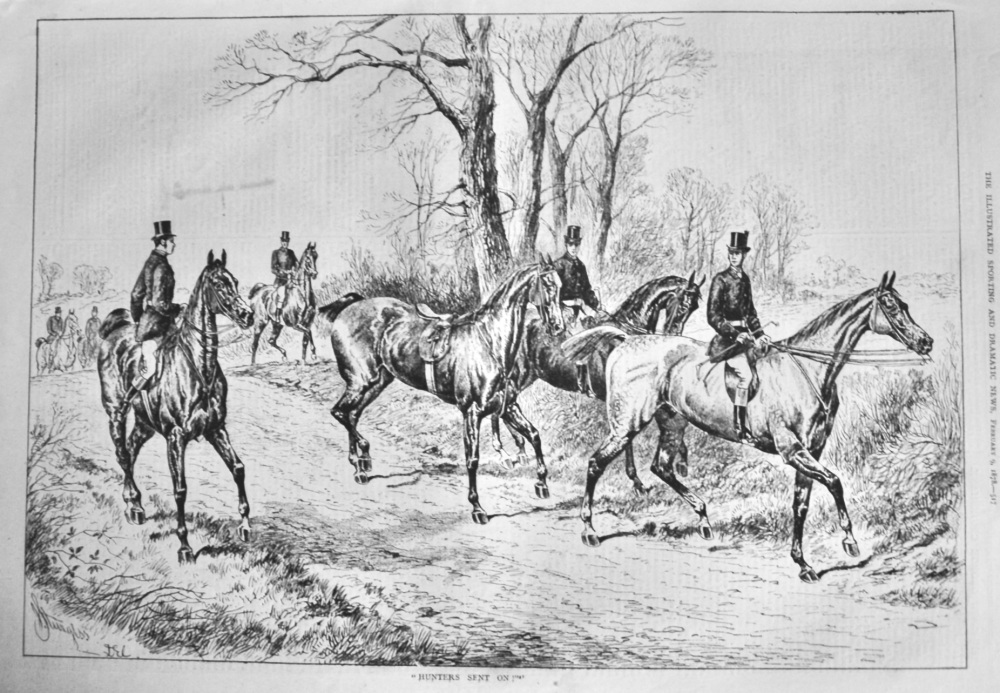 "Hunters Sent On !".  1878.