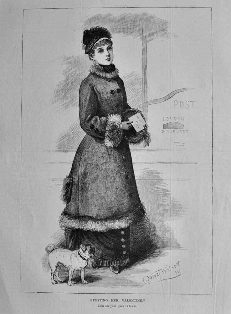 "Posting Her Valentine."  1878.