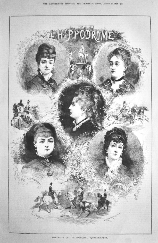 L'Hippodrome. (Portraits of the Principal Equestriennes.)  1878.