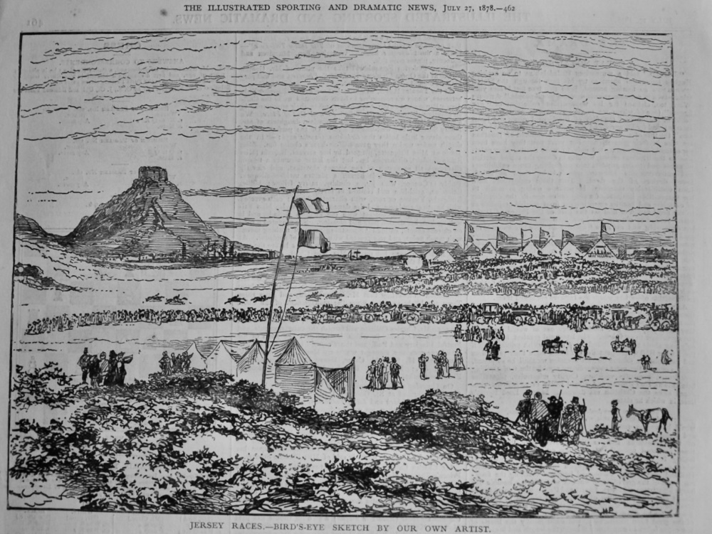 Jersey Races.- Bird's-Eye Sketch by our own Artist.  1878.