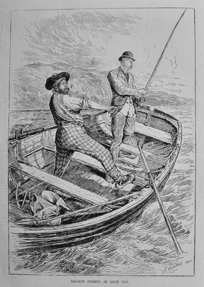 Salmon Fishing in Loch Tay.  1878.