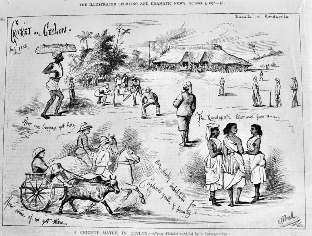 A Cricket Match in Ceylon.  1878.