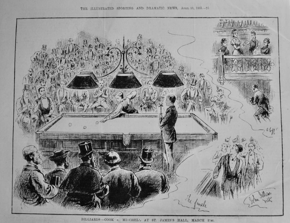Billiards-  Cook  v. Mitchell at St. James's Hall, March 31st. 1880.