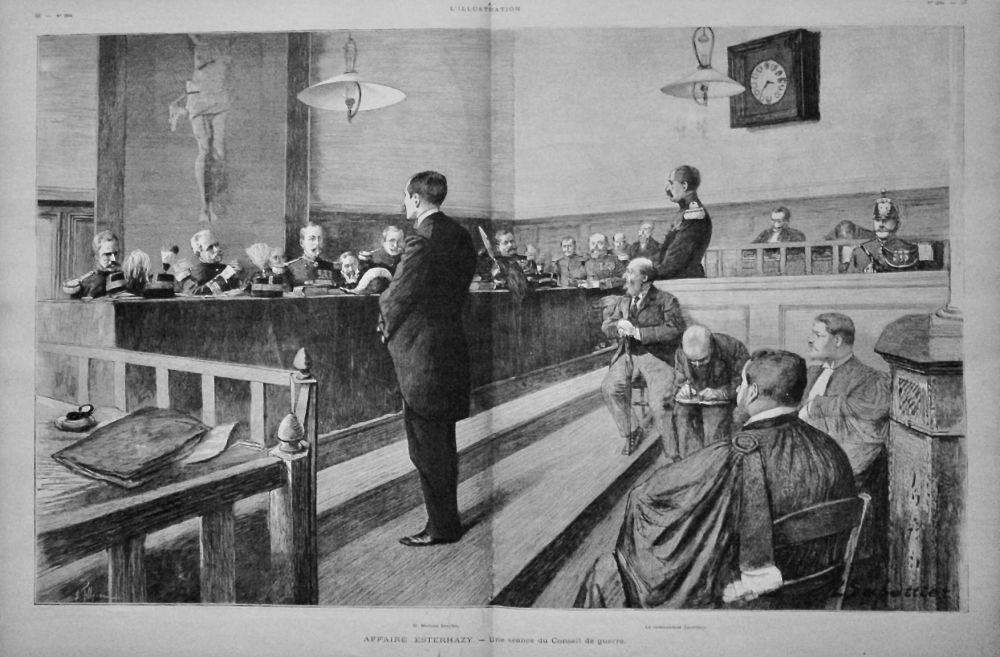 Affaire Esterhazy.-  Une seance du Conseil de guerre.  1898