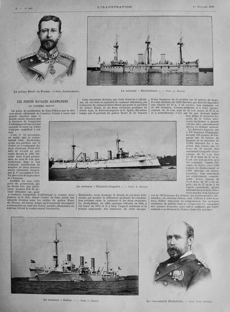 Les Forces Navales Allemandes en extreme orient.  1898.