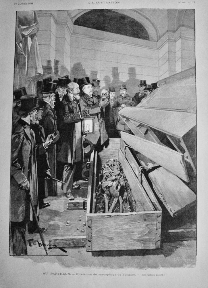 Au Pantheon.- Ouverture du Sarcophage de Voltaire.  1898.