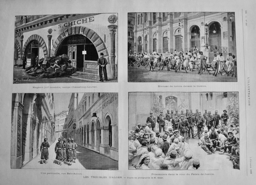 Les Troubles D'Alger. - D'apres les photographies de M. Geiser.  1898.
