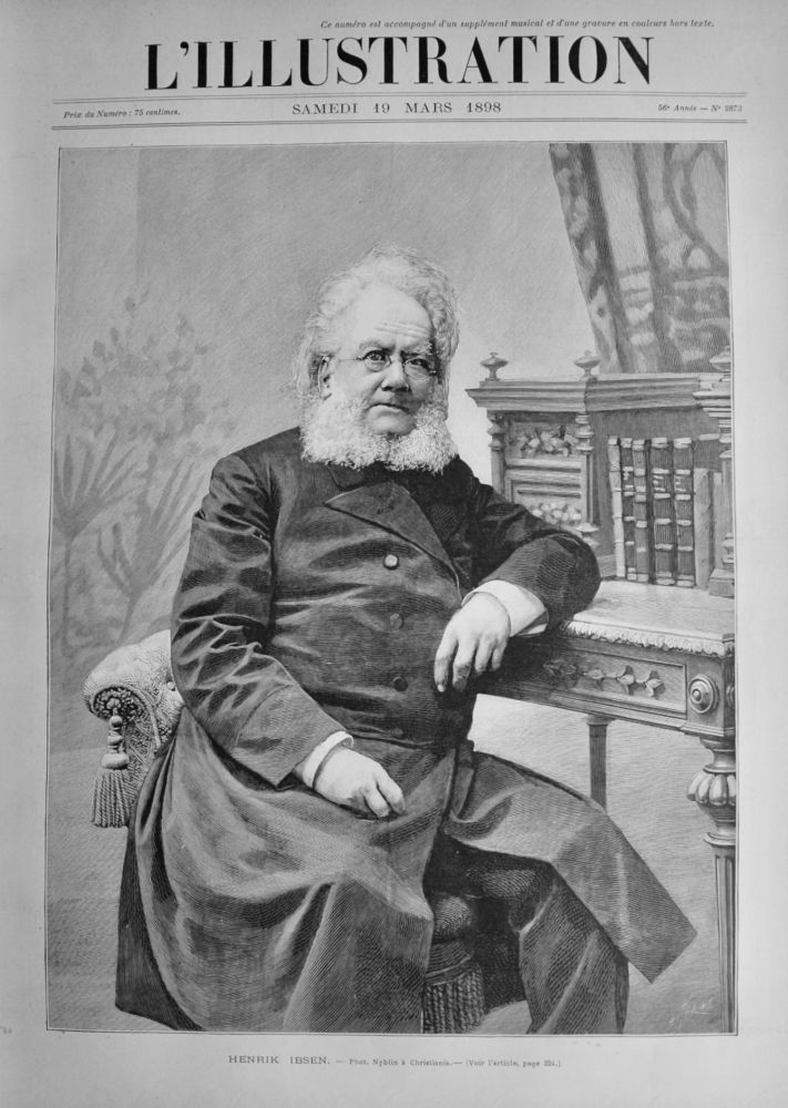Henrik Ibsen.  (Portrait) 1898.