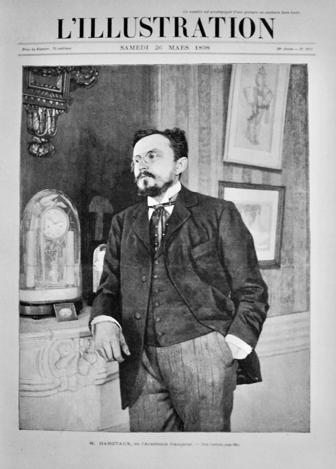 M. Hanotaux, de L'Academic francaise. 1898.