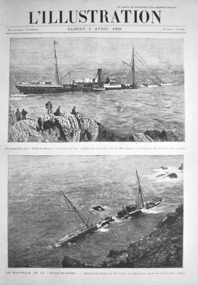 Shipwreck of the "City of Rome."  1898.