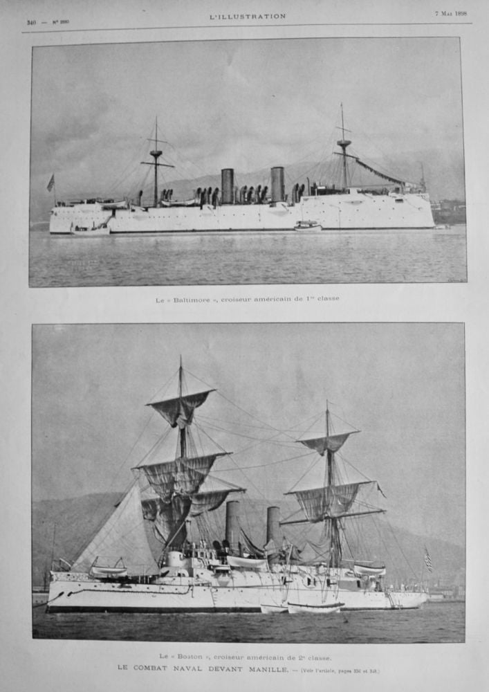 Le Combat Naval Devant Manille.  1898.