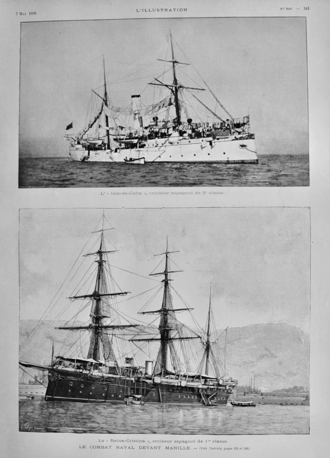Le Combat Naval Devant Manille.  1898.
