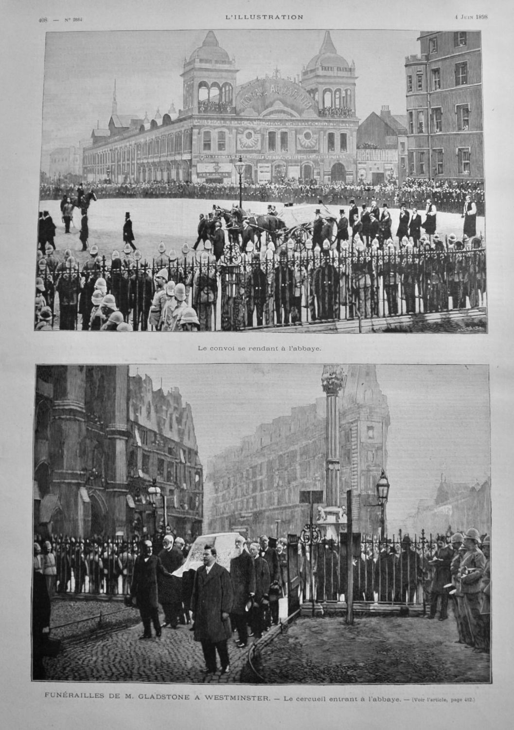 Funerailles De M. Gladstone a Westminster.  1898.