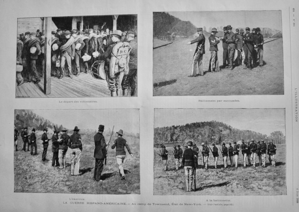 La Guerre Hispano-Americaine.- Au camp de Townsend, Etat de New-York.  1898.